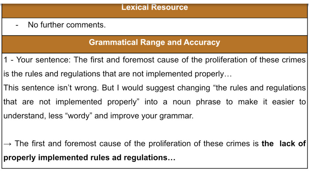 ielts writing grammar