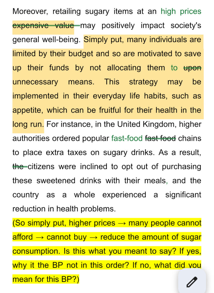 sugary products ielts task 2 essay body paragraph 2